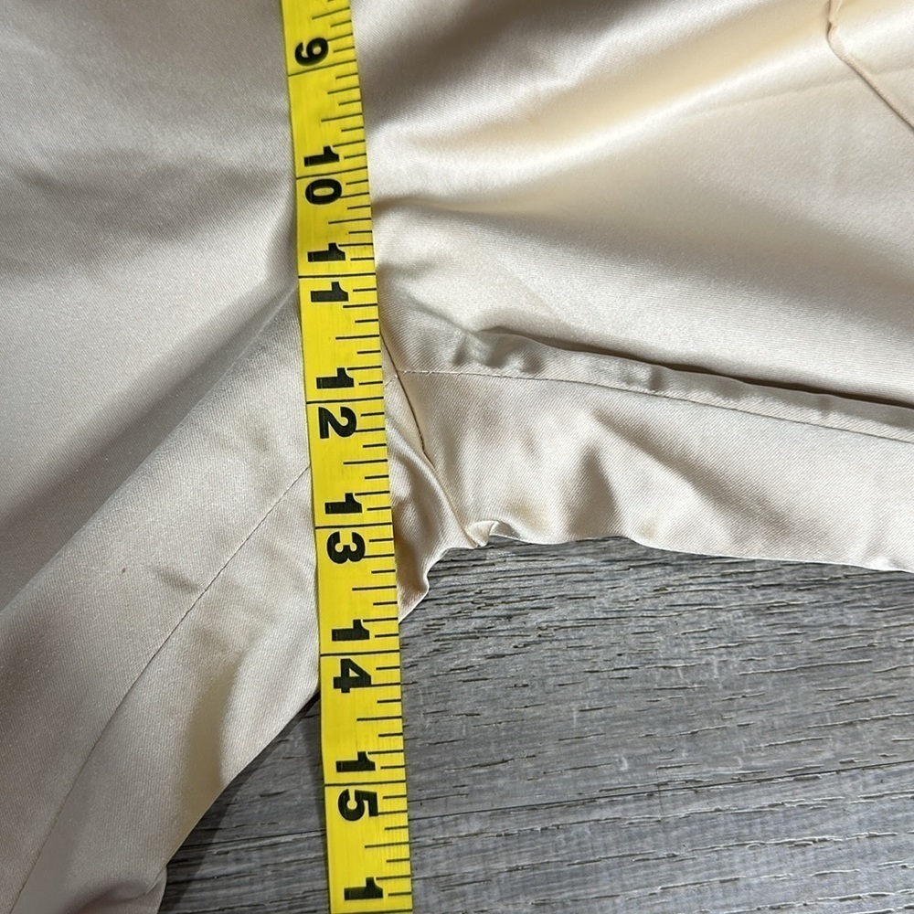 Jonathan Simkhai Duchesse-Satin Bootcut Pants High Rise in Goldish Cream Sz 8 - Picture 11 of 14